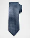Zegna Men's Bicolor Basketweave Silk Tie In Blue