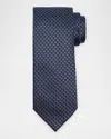 Zegna Men's Bicolor Basketweave Silk Tie In Blue