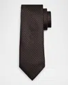 Zegna Men's Bicolor Basketweave Silk Tie In Brown