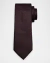 Zegna Men's Bicolor Basketweave Silk Tie In Black