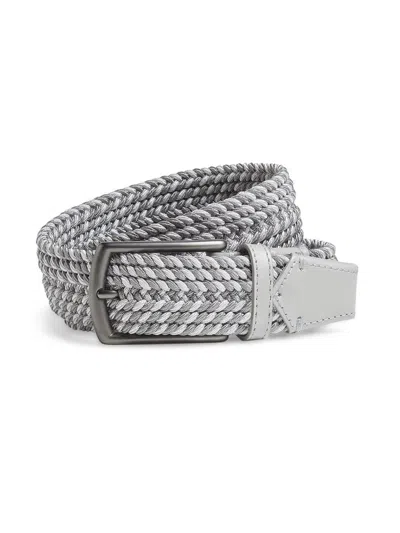 Zegna Men's Braided Rayon Belt In Gray