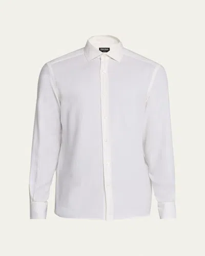 Zegna Men's Cashco Classic-fit Sport Shirt In White