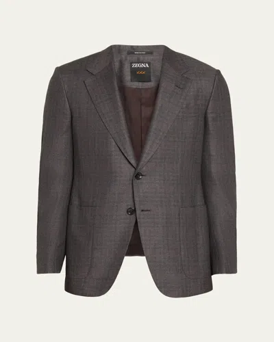 Zegna Men's Cashmere And Silk Plaid Sport Coat In Multi