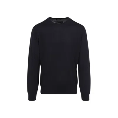 Zegna Men's Cashmere And Silk Sweater In Blue