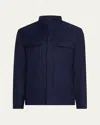 Zegna Men's Cashmere-blend Blouson Jacket In Dk Blu Sld