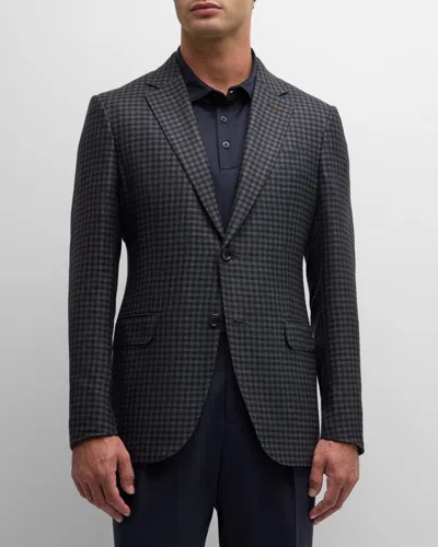 Zegna Men's Cashmere-blend Check Sport Coat In Dk Gry Ck