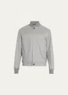Zegna Men's Cashmere Concealed-zip Blouson Jacket In Silv Sld