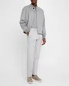 Zegna Men's Cashmere Concealed-zip Blouson Jacket In Silv Sld