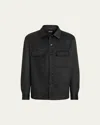 Zegna Pure Cashmere Overshirt In Black Solid