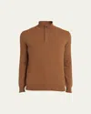 Zegna Pull À Col Montant Zippé En Oasi Cashmere Foliage Foncé Chiné In Foliage