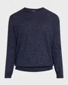Zegna Men's Cashmere, Silk And Linen Crewneck Sweater In Md Prp Sld