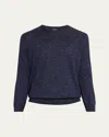 Zegna Men's Cashmere, Silk And Linen Crewneck Sweater In Md Prp Sld