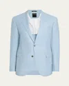 Zegna Men's Cashmere, Silk And Linen Twill Sport Coat In Blue