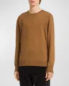 Zegna Men's Cashmere-silk Casheta Light Crewneck Sweater In Foliage