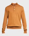 Zegna Men's Cashmere-silk Polo Shirt In Foliage