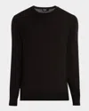 Zegna Men's Cashseta Cashmere And Silk Crewneck Sweater In Brown