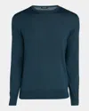 Zegna Cashmere Silk Blend Sweater In Dk Grn Sld