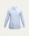 Zegna Button-down Collar Shirt With Long Sleeves In Bright Blue Check