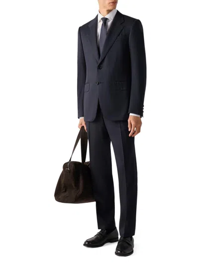 Zegna Men's Centoventimila Wool Suit In Black