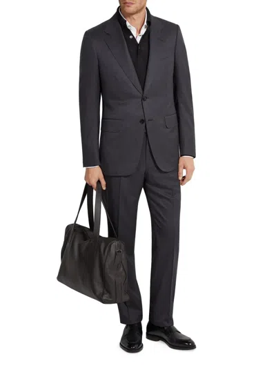 Zegna Men's Centoventimila Wool Suit In Black