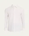 Zegna Men's Check Centoquaranta Cotton Twill Sport Shirt In Lt Gry Ck
