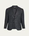 Zegna Men's Check Sport Coat In Dk Gry Ck