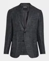 Zegna Men's Check Sport Coat In Dk Gry Ck