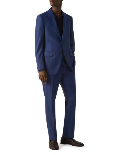 Zegna Men's Checked Centoventimila Wool Suit In Blue