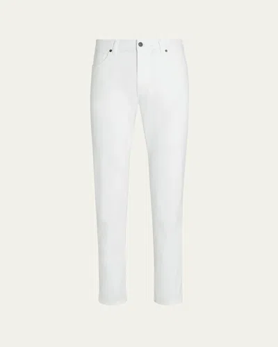 Zegna Men's City Fit Stretch Gabardine 5-pocket Pants In White
