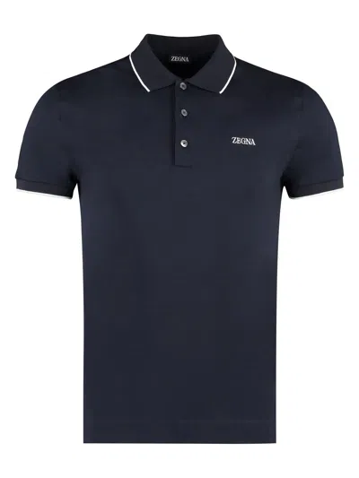 Zegna Men's Cotton-piquã© Polo Shirt In Blue