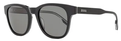 Zegna Men's Classic Sunglasses Ez0222 01a Black 52mm In Multi