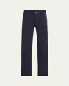 Zegna Jean Roccia En Lin Et Coton Extensible Taupe Foncé In Dk Blu Sld