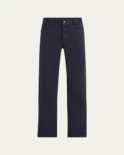 ZEGNA MEN'S COMFORT LINEN AND COTTON FIVE-POCKET PANTS