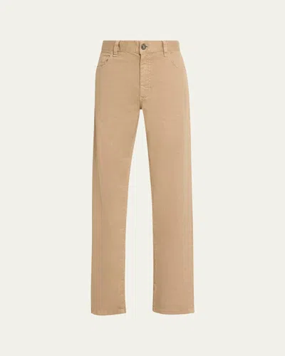 ZEGNA MEN'S COMFORT LINEN AND COTTON FIVE-POCKET PANTS