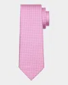Zegna Men's Connected Boxes Silk Tie In Md Pnk Fan