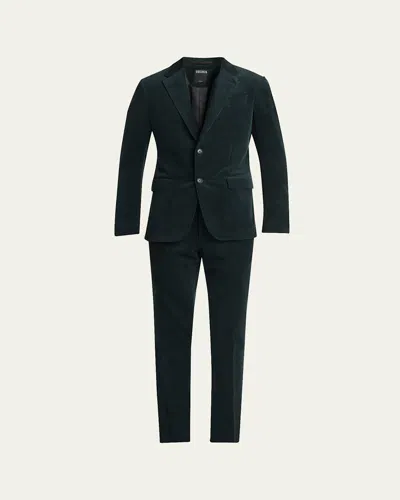 Zegna Men's Corduroy Two-piece Suit In Green