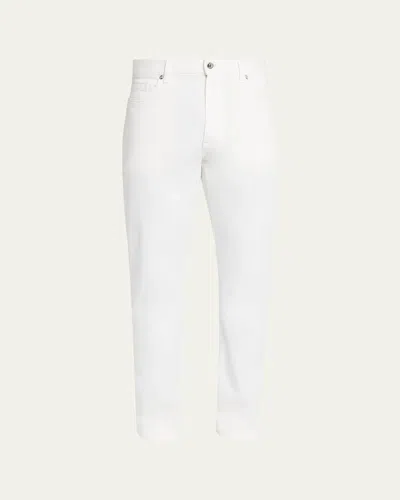 Zegna Men's Cotton 5-pocket Pants In White Solid