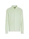 Zegna Long-sleeve Cotton-silk Shirt In Light Aqua Green