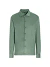 Zegna Cotton And Silk Shirt In Vert Sauge