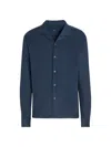 Zegna Long-sleeve Cotton-silk Shirt In Utility Blue