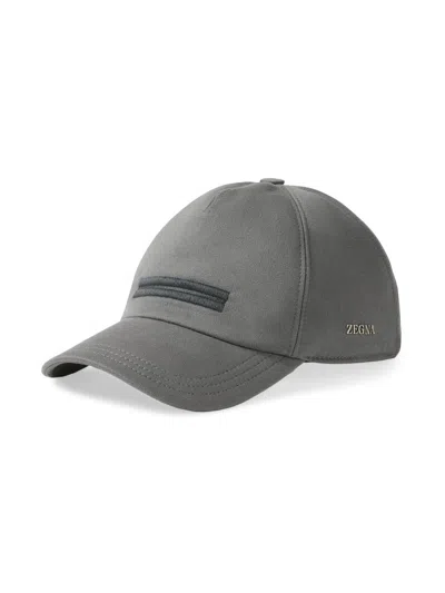 Zegna Cotton Baseball Cap In Gray