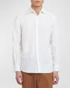 Zegna Cotton And Cashmere-blend Twill Shirt In White Solid