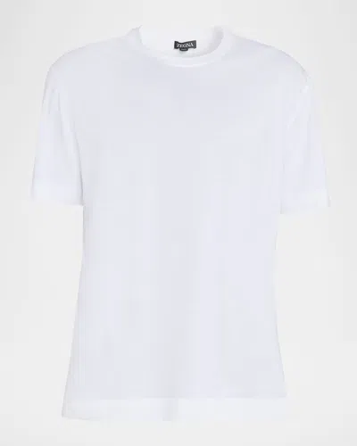 ZEGNA MEN'S COTTON JERSEY CREWNECK T-SHIRT