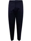 Zegna Jean Roccia En Lin Et Coton Extensible Taupe Foncé In Blue