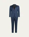 Zegna Men's Couture Wool Twill Suit In Md Blu Sld