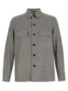 Zegna Crossover Overshirt Jacket Chest Pockets In Gray