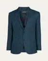 Zegna Men's Crossover Wool-cashmere Blazer In Blue Navy Check