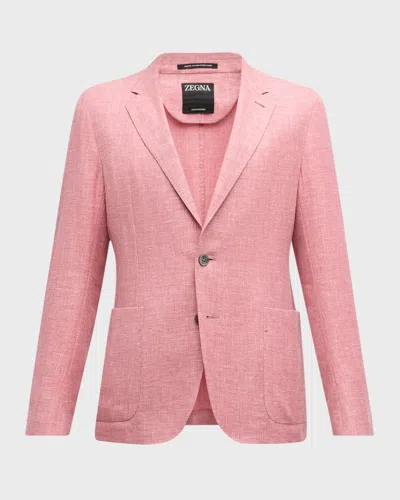 Zegna Men's Crossover Sport Coat In Dk Red Sld