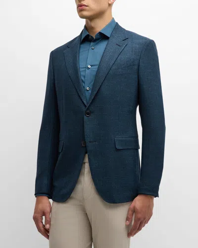 Zegna Men's Crossover Wool-cashmere Blazer In Nvy Sld