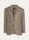 Zegna Men's Fairway Crossover Plaid Sport Coat In Md Brw Ck
